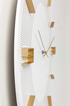 Настінний годинник Kare Design Leonardo, білий/золотий, діаметр 49 см, дерево та алюміній, круглий (батарейки до комплекту не входять)