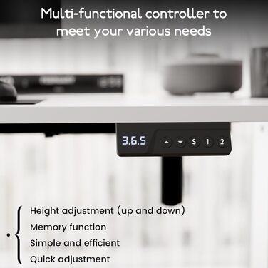 Стіл з регульованою висотою 60x140 см, електричний стіл з пам&39яттю налаштувань та функцією запобігання зіткненням, регульована висота 70117 см, ідеально підходить для офісу, домашнього офісу та ігор (білий) 140x60 см білий