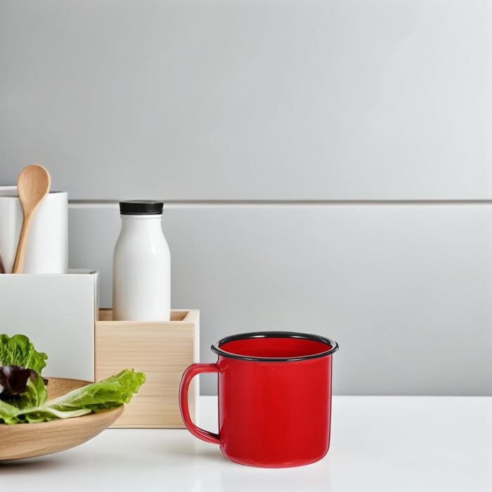 Набір з 4 емальованих кухлів для пиття BESPORTBLE, ретро емальовані кавові кухлі з нековзною ручкою, легкі та міцні для подорожей, офісу та дому