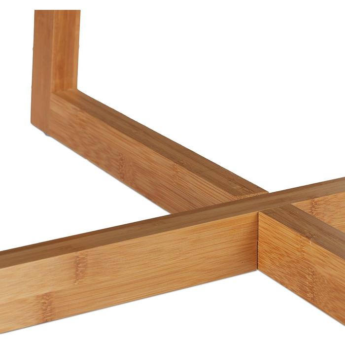 Круглий обідній стіл Relaxdays, на 2 персони, виготовлений з бамбука та МДФ, ВxГ 75x80 см Скандинавський, кухонний стіл, схрещені ніжки, білий/натуральний