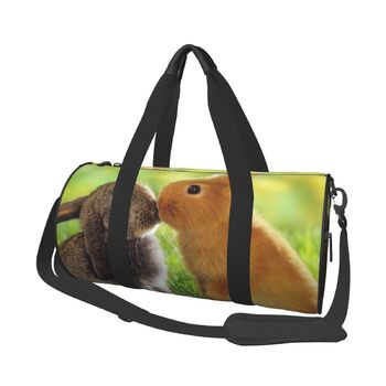 Спортивна сумка для подорожей, дизайн Любов до тварин, чорний колір, універсальний розмір
