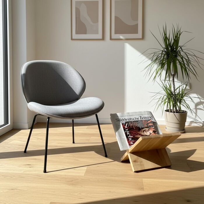 Сучасна підставка для газет з масиву дерева Папка для журналів Тримач для журналів Дерев&39яна підставка для газет Тримач для журналів та кошик для газет Зберігання журналів (натуральний)