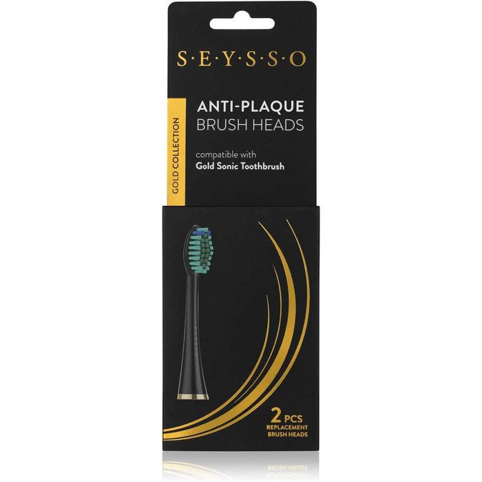 И Чорні зубні щітки проти нальоту SEYSSO Gold Сумісні з зубними щітками SEYSSO Sonic Рекомендовано для зубної щітки SEYSSO Gold Anti-Plaque Black, 2 шт.