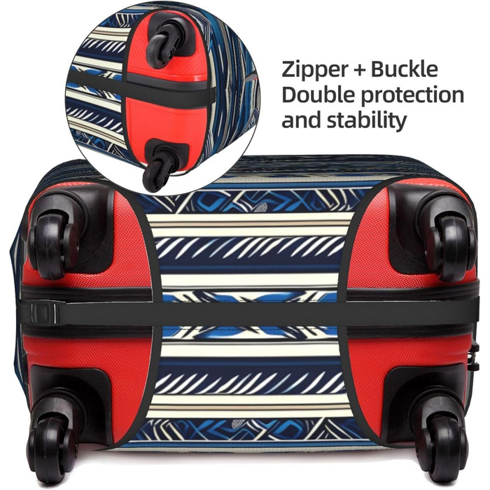 Чохол для валізи BREAUX з полінезійським маорійським орнаментом Блакитний сад (малий розмір)