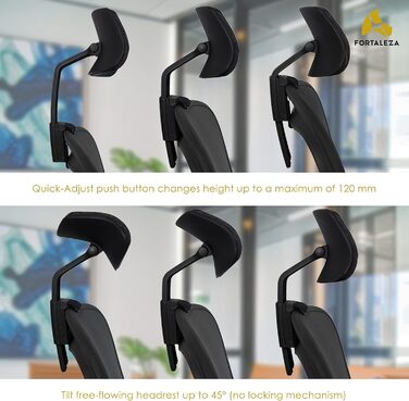 Підголівник Fortaleza Новий для Herman Miller Aeron Remastered, кріплення підголівника для крісла, сумісний з підголівниками Atlas, включаючи розмір A, розмір B, розмір C (залізно-сірий), пластик