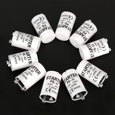 ТОКІШЕ 12 шт. Пускач люмінесцентних ламп ФС-У 4-65 Вт 220В-240В, пускач для люмінесцентних ламп, для індивідуального перемикання люмінесцентних ламп