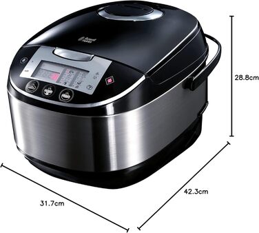 Мультиварка Russell Hobbs 11-в-1 рисоварка, повільна плита, пароварка, повільна плита, бакбутомат, йогуртниця тощо Мультиварка (5,0 л, цифровий дисплей, кришка проти конденсату) 21850-56