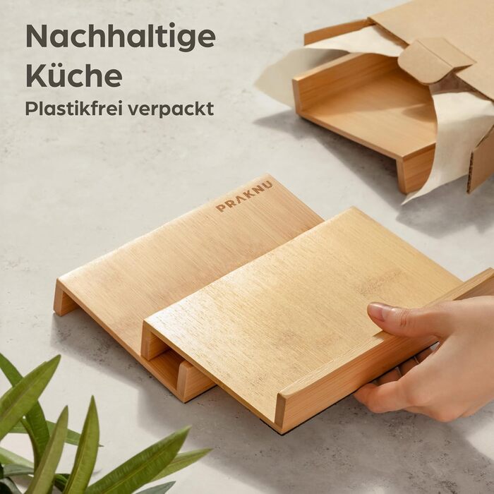 Органайзер для спецій Praknu з шухлядою, дерев&39яний, сертифікований FSC - для 24 банок для спецій (19x13x3 см) - з протиковзким килимком - 6 ярусів - ящик для органайзера для спецій, набір з 6 шт. для 24 банок