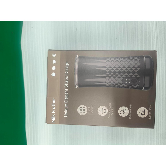 Електричний спінювач молока, HAPPHOOH 4-в-1, швидкий спінювач гарячого та холодного молока, з 2 віночками, контейнер для молока з