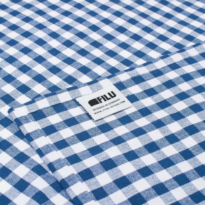 Скатертина FILU 140 x 240 см синя/біла в клітинку (колір і розмір на вибір) - високоякісна скатертина з 100 бавовни 140 x 240 см т