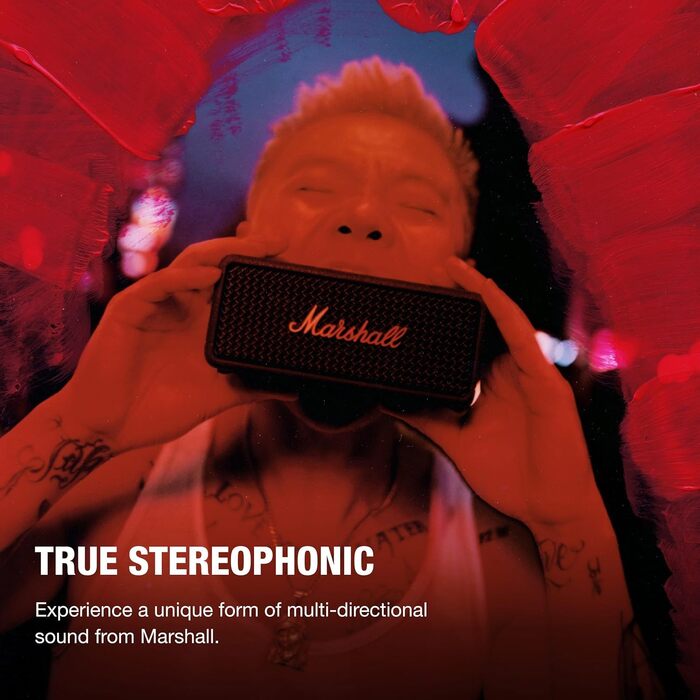 Портативна Bluetooth-колонка Marshall Emberton III, бездротова, пило- та водонепроникна, IP67, понад 32 години роботи в режимі від