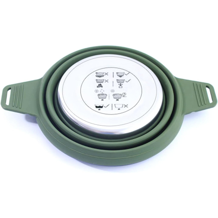 Набір із 2 складних силіконових мисок для приготування їжі, портативний, нержавіючий рюкзачний посуд для поїздок на природу, складний контейнер