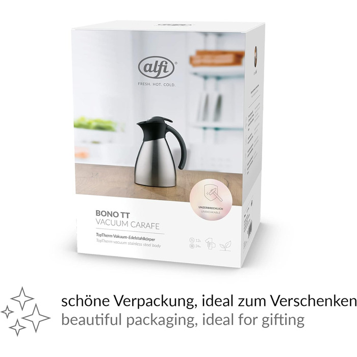 Термоглечик alfi Bono, нержавіюча сталь, матове покриття, 1,0 л (1000 мл)