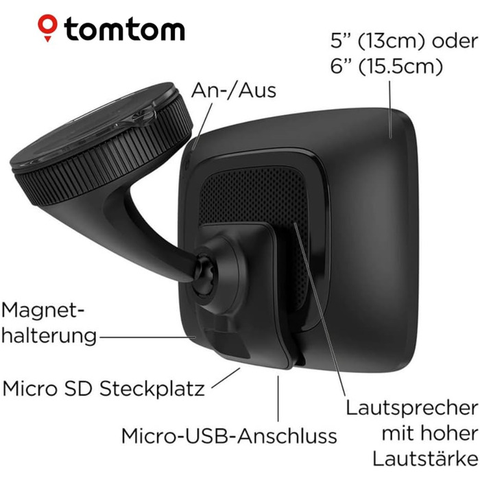 Навігаційний пристрій TomTom GO Essential (6 дюймів, уникнення заторів завдяки TomTom Traffic, оновлення карт Європи, дзвінки в режимі hands-free, оновлення через Wi-Fi) 6 дюймів Новий