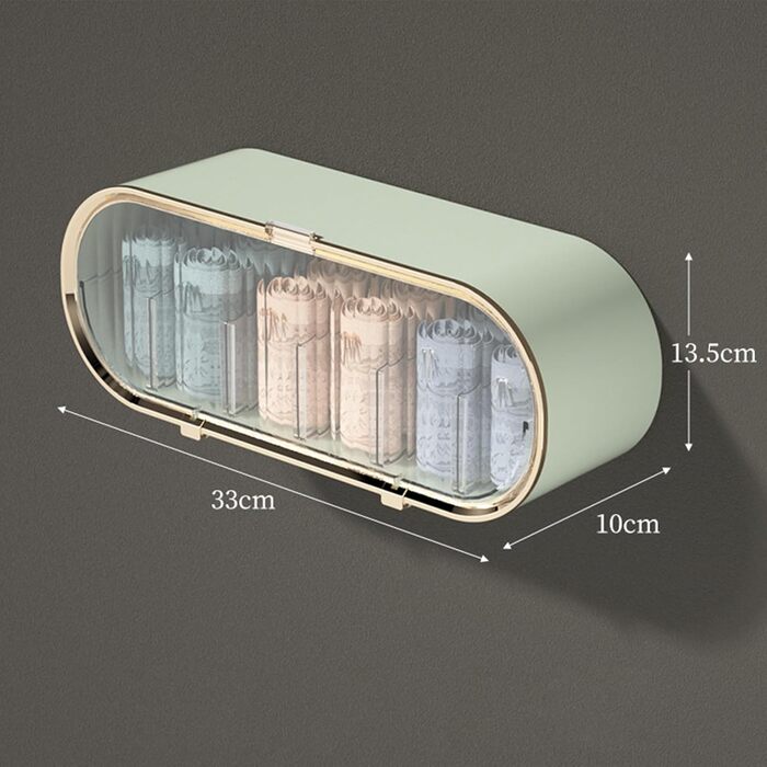 Настінний органайзер для білизни, міцний пластик, пилонепроникний, компактний, настінний, органайзер для шухляд, для спальні, дому, ванної кімнати (світло-зелений)