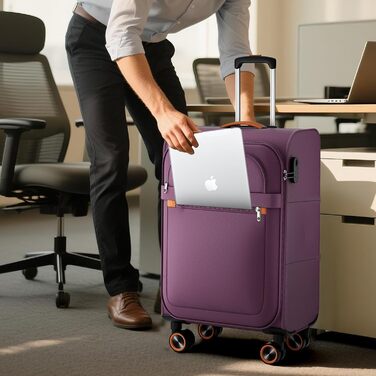 Ручна валіза Trier Soft Shell 55 35 23 см, легка тканинна валіза на візках, дорожня валіза з колесами та кодовим замком, 47 літрів, червона, розмір S