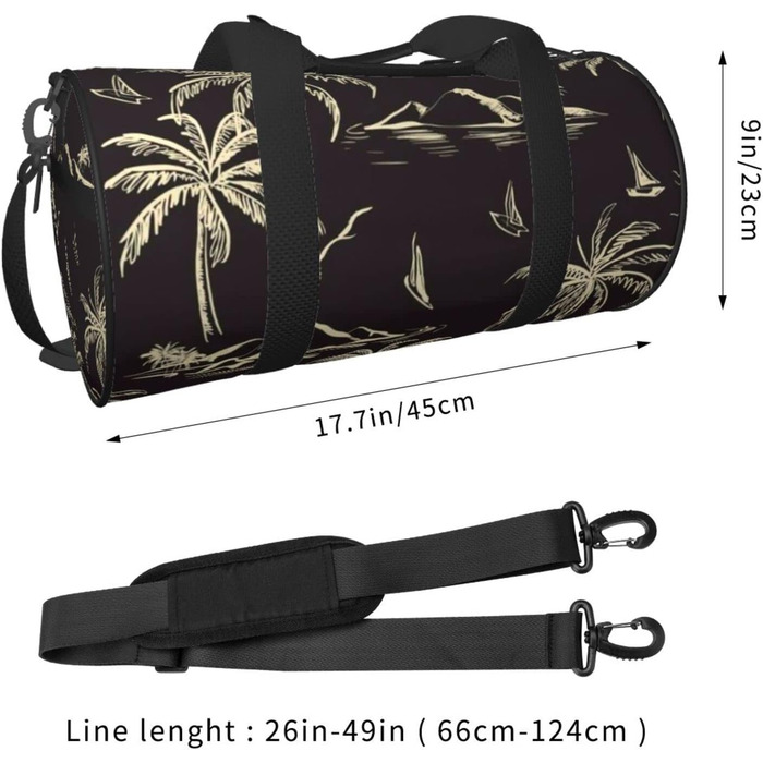 Дорожня сумка-циліндр з пальмовим принтом, спортивна сумка для чоловіків та жінок, сумка-мішок, спортивна сумка