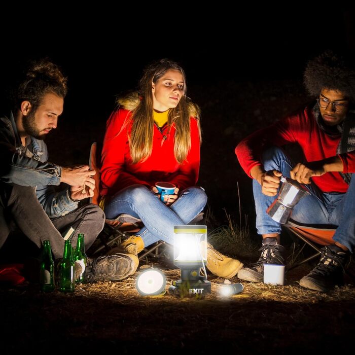 Акумуляторний світлодіодний ліхтар EXIT 20V 3-в-1, акумуляторний кемпінговий ліхтар, багатофункціональні кемпінгові ліхтарі з вбудованим ліхтариком, ідеально підходить для полювання, надзвичайних ситуацій, включаючи акумулятор 2,0 Ah