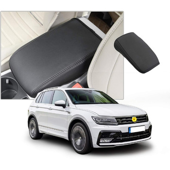 Сумісний з VW Tiguan 2 2016-2022 2023 / Seat Tarraco FR Чохол на підлокітники Захист від подряпин Центральна консоль Шкірозамінник Чохол на підлокітник Автомобіль R Line Аксесуари Tarraco (Black Line)