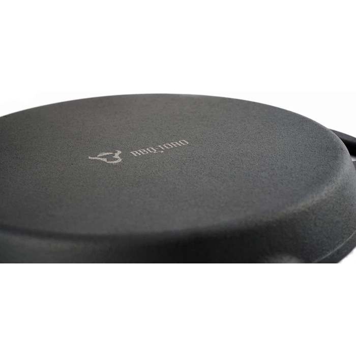 Чавунна сковорода-гриль BBQ-Toro I Чавунна сковорода з двома ручками і двома носиками I Сервірувальна сковорода I Сковорода (Ø 30