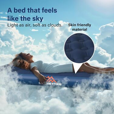 Надувний матрац Vivo Technologies з насосом кондиціонера, водонепроникний надувний матрац, швидко надувається для подорожей та кемпінгу, подвійний двоспальний надувний матрац насос кондиціонера