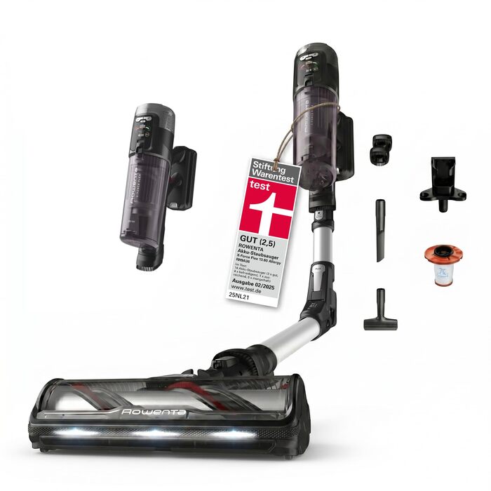 Акумуляторний пилосос Rowenta X-Force Flex 13.60 (RH9A36WV) для алергіків, глибоке очищення, Flex-зєднувач, 150 Air Watt, до 60 хв роботи, Made in France