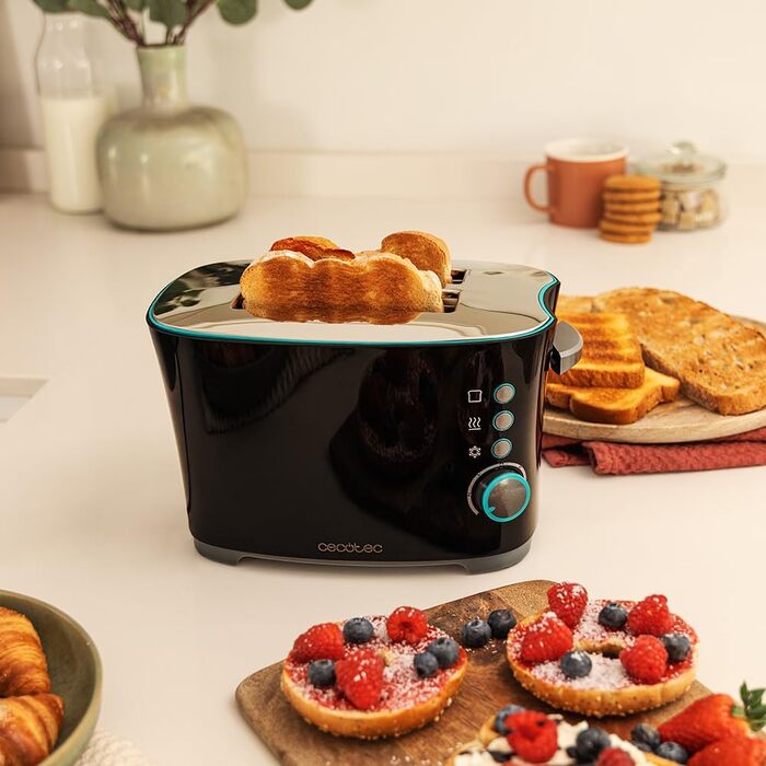 Тостер Cecotec Toast&Taste Double B, потужність 650 Вт, подвійне гніздо для 2 тостів, автоматичне вимкнення та функція спливаючих