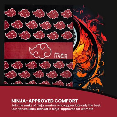 Плюшева ковдра Naruto 150x130 см - Чоловіча ковдра для дивана - Надзвичайно м&39які флісові ковдри для дивана Подарунки