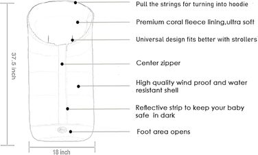 Універсальний чохол для ніг, підходить для більшості колясок, водо-, вітро-, сніго- та брудовідштовхуючий, для прогулянок на свіжо