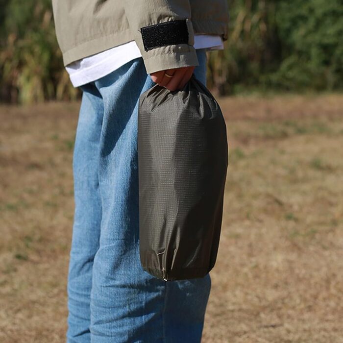 Надувний килимок для кемпінгу - Швидке надування ніг за 20 секунд, 200 x 70 x 10 см, комфортний килимок з картою тіла, зелений