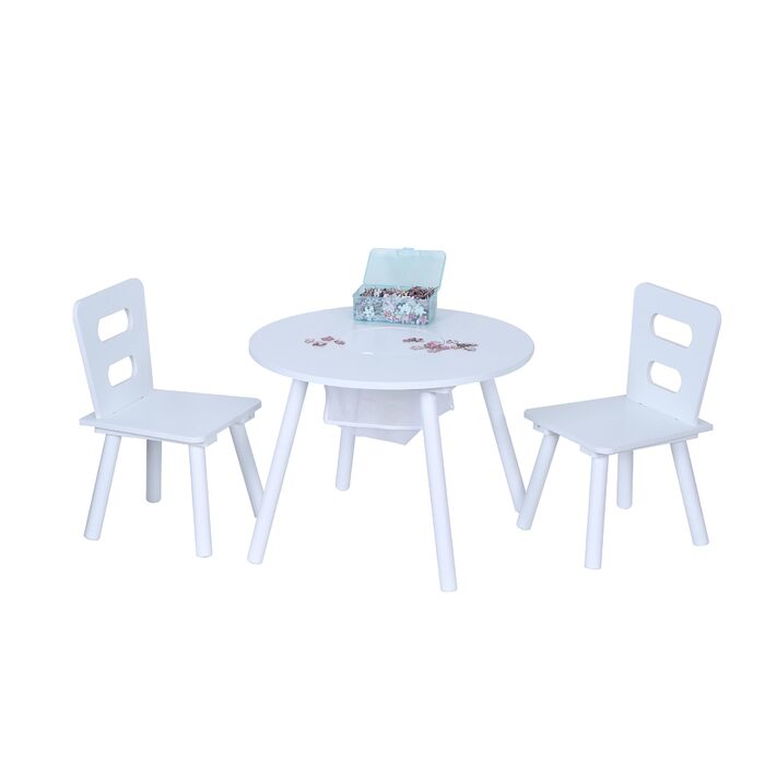 Дитячий комплект сидіння Relaxdays, дитячий стіл з 2 стільцями, з місцем для зберігання, для хлопчиків та дівчаток, дитячий куточок для сидіння, МДФ, білий
