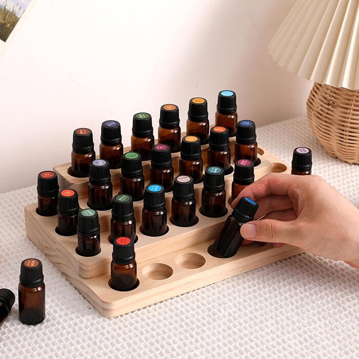 Дерев&39яна підставка для ефірних олій HOMURY з 30 отворами, коробка для зберігання ефірних олій, контейнер для зберігання ефірних олій, подарункова коробка для ароматичних олій, ефірних олій, лаку для нігтів