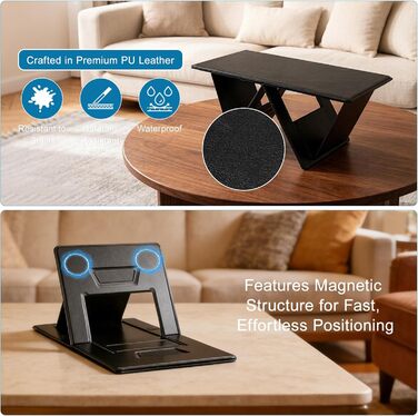 Портативний складаний стіл для ноутбука для автомобіля, дивана, ліжка. Міцна стільниця високої щільності, багатофункціональний стіл для читання та ноутбука, стандартний розмір
