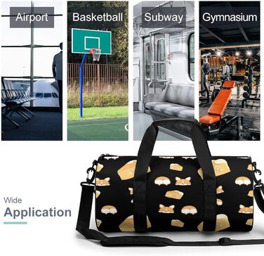 Мила дорожня сумка з собачкою та тістечком, спортивна сумка для чоловіків та жінок