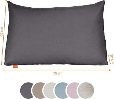 Подушка для спини Sleepling, клиноподібна подушка для ліжка та дивана, поперекова подушка, трикутна подушка для читання, пляжна подушка, подушка зі знімним чохлом, який можна прати, бічна кишеня, ширина 70 см, темно-сіра 70 x 40 x 20 см