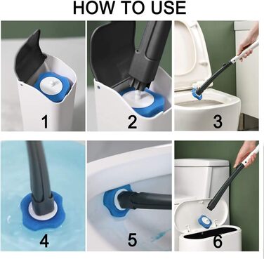 Набір одноразових щіток для туалету AnMelon з настінним кріпленням - Одноразова система очищення туалету з 16 змінними насадками д