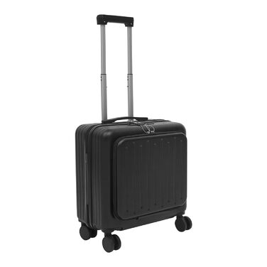 Маленька валіза з кодовим замком, оснащена портом зарядки USB, 18-дюймова дорожня валіза з відділенням для ноутбука (чорна)