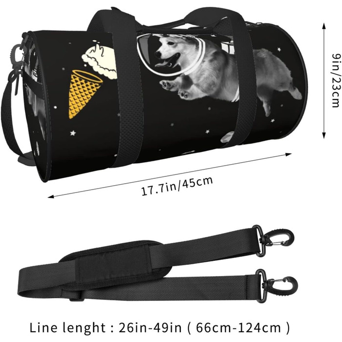 Дорожня сумка Космічний пес - спортивна сумка для чоловіків та жінок, велика сумка для подорожей та спорту