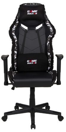 Ігрове крісло GAME ROCKER G-30 зі штучної шкіри, камуфляжно-сірого кольору, вантажопідйомність до 110 кг