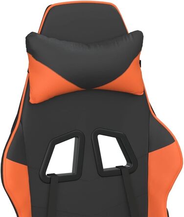 Геймерське крісло, чорно-помаранчеве, штучна шкіра, поворотне, регульоване, ергономічне, для комп&39ютера та офісного використання, 110 кг