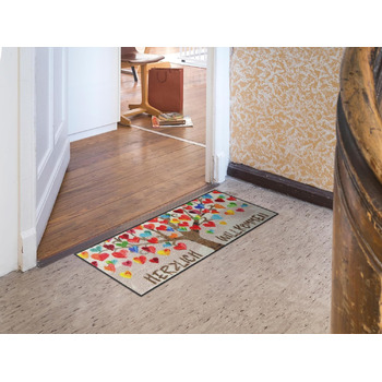 Парковка для взуття Серцеподібне дерево 030x075 см Килимок для дверей Килимок для очищення Вуличний килимок для дверей Приміщення Брудолобійник для вулиці