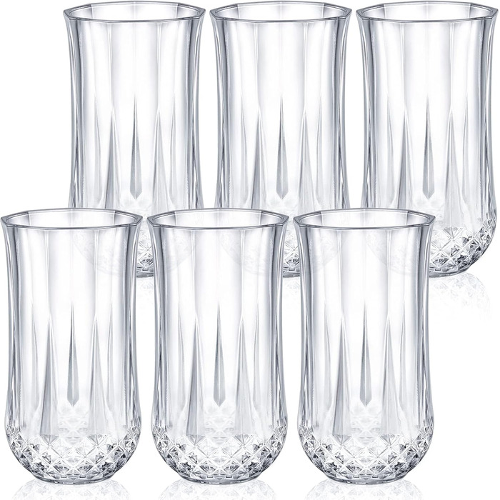 Пластикових склянок хайбол, 10 унцій / 280 мл небитка акрилова чашка для пиття прозора старомодна тумблер для води, для коктейлів