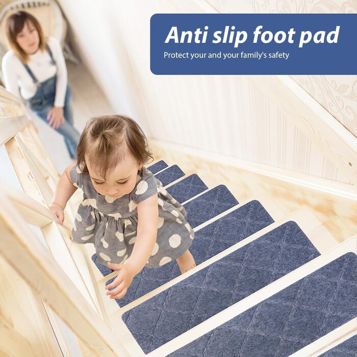 Сходинки, 15 шт. , протиковзкі килимки для сходів, 55 см x 19 см, самоклеючі килимки для сходів, килимок для сходів для дітей, людей похилого віку та домашніх тварин (світло-сірий)