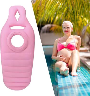 Плаваючий надувний шар для басейну Плаваючий шар для вагітних з отвором для живота розслабляючий пляжний шезлонг для вагітних, товсте ПВХ-покриття, протиковзкий плавучий шар для засмаги з отвором для живота для жінок, для заднього двору