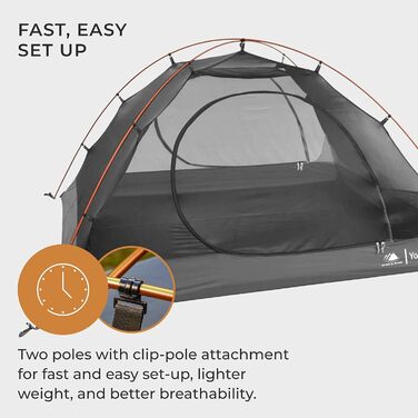 Намет Hyke & Byke Ultralight 1-місний, 3-сезонний, водонепроникний