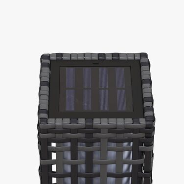Сонячний ліхтар Outsunny з ротанга та датчиком світла, сірий, 15,5 x 15,5 x 46 см