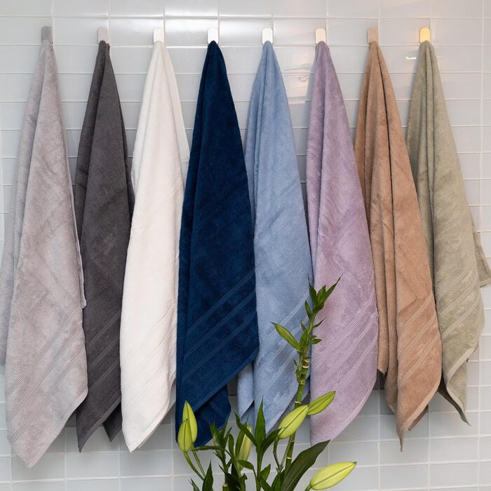 Набір турецьких рушників Mosobam, стійкий, 8 предметів, 76 x 147 см, 40 x 76 см, 33 x 33 см, антрацит (темно-сірий), 700 г/м, бамб