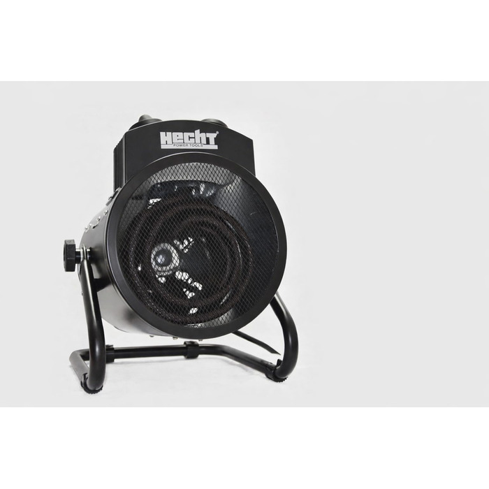 Електричний обігрівач HECHT Портативний обігрівач 3000 Вт 3 рівні потужності Термостат Енергоефективний Підходить для будівельних майданчиків, гаражів, майстерень, кемпінгу, віталень, Чорний