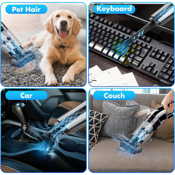 Ручний пилосос LanBlu потужний, 10000Pa міні ручний пилосос автомобіль, багатофункціональний легкий портативний автомобільний пило