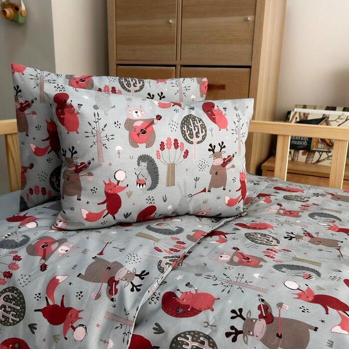 Комплекти постільної білизни mundolindo для хлопчиків та дівчаток, 100 бавовна, милий підодіяльник, лісові тварини, мила постільна
